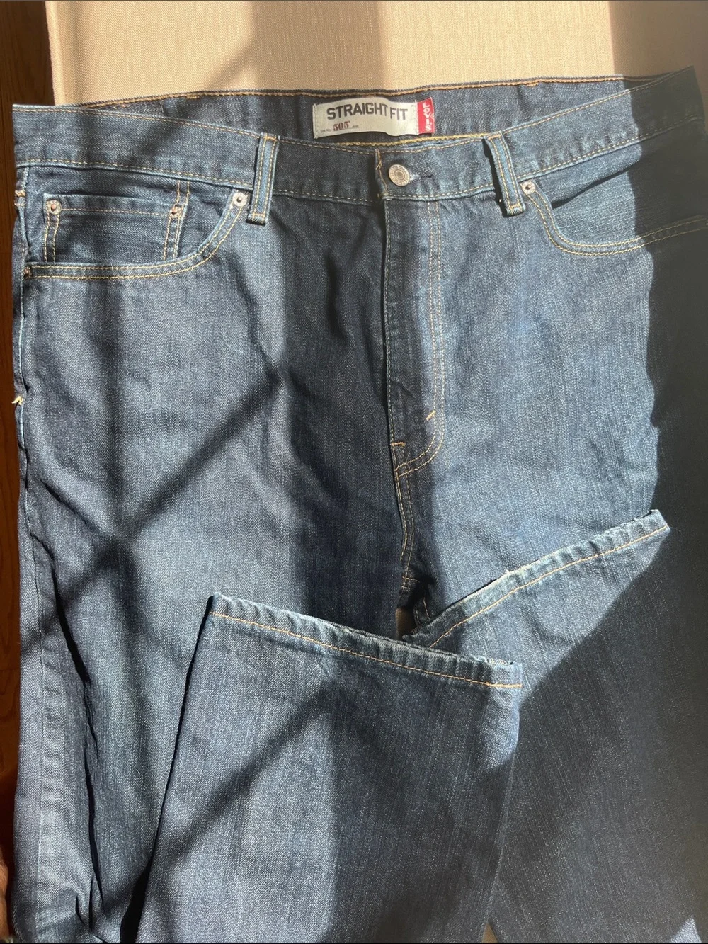 Levi’s 505 Straight Fit Men’s Dark Blue Jeans 38x34